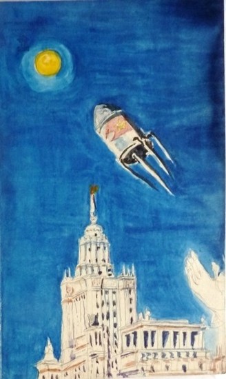 Margita Czóbelová: Raketa I. (Sputnik). Okolo 1957. Archív výtvarného umenia SNG