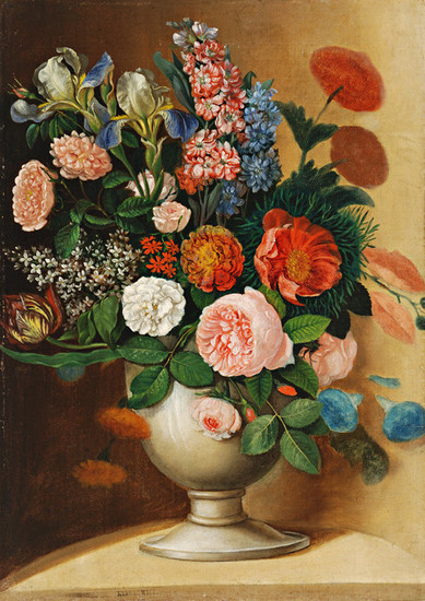 Ignác Klimkovič: Váza so záhradnými kvetmi. 1840 - 1853.