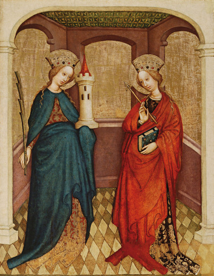 Viedenský maliar: Tabuľa so sv. Barborou a sv. Uršulou. 1430 - 1440.