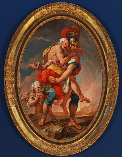 Johann Heinrich Schönfeld, Stredoeurópsky maliar z 1. polovice 18. storočia, Stredoeurópsky maliar: Aeneas zachraňuje Anchisa z horiacej Tróje  (18. storočie, 1. polovica, 1730-1750)
