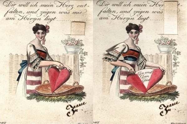 Neznámy autor: Vyznanie lásky (Čo mi leží na srdci). 1810-1830. Slovenský národný archív Bratislava