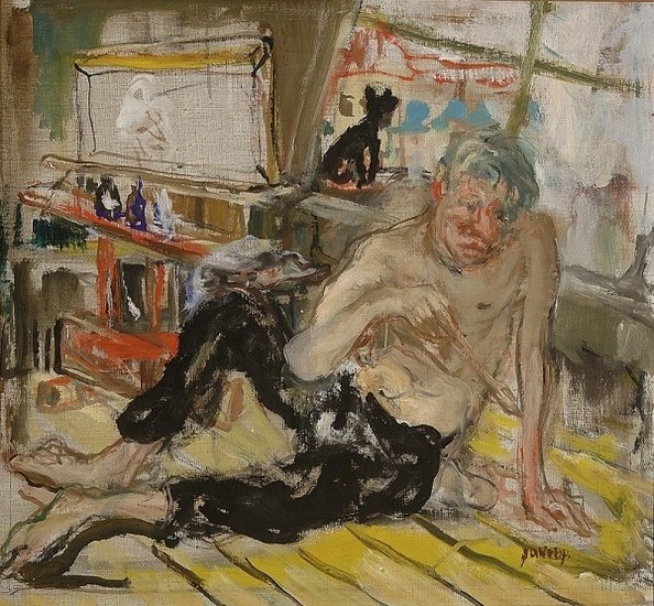 Július Jakoby, Maliar s čiernou mačkou, 1957