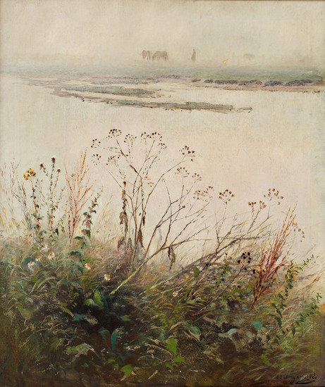 Ladislav Mednyánszky: Zakvitnutý breh rieky (1880/1885)