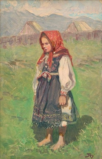 Jaroslav Augusta: Dievčatko na lúke (1900/1910)
