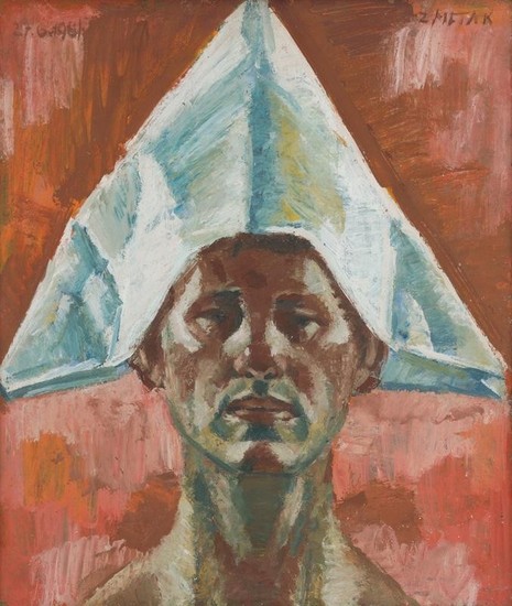 Ernest Zmeták: Autoportrét s papierovou čapicou (1961/1961)