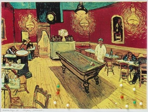 Štefan Schwartz: Neovládateľné gule / citácia Vincent van Gogh: Café de nuit. 1992.