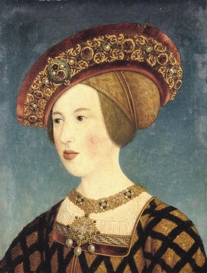 H. Maler von Schwarz: Portrét arcikňažnej Márie. 1519. Majetok Kunstsammlungen der Veste Coburg, Coburg