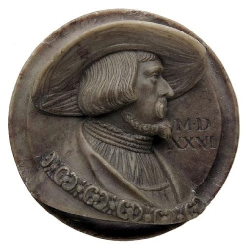 H. Daucher: Portrét uhorského a českého kráľa Ľudovíta II. Po 1526. Majetok Magyar Nemzeti Múzeum, Budapest