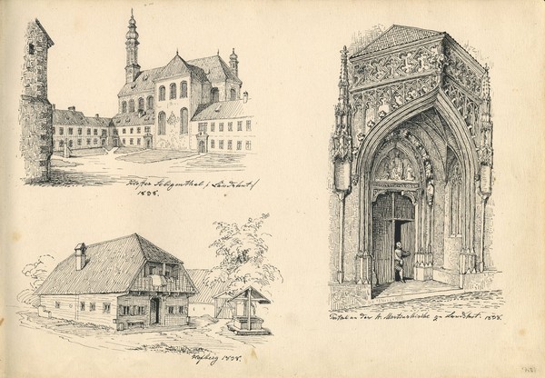 Franz Storno st.: Motívy stavebných pamiatok zo skicára č. 78. Okolo 1856-1863. Storno Muzeum Sopron