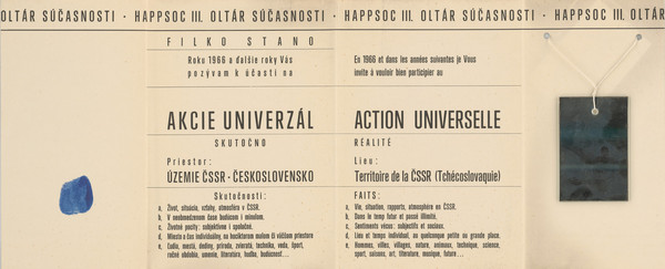 HAPPSOC III. Akcie univerzál. 1966. 23,7 × 57,5 cm, ofsetová tlač. Súkromná zbierka