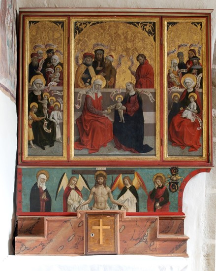 Majster z Okoličného: Oltárny triptych sv. Anny. 1510. Smrečany, Kostol Očisťovania Panny Márie