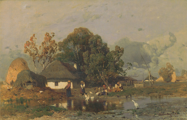 Géza Mészöly. Na konci dediny. okolo 1879. Galéria umenia Ernesta Zmetáka
