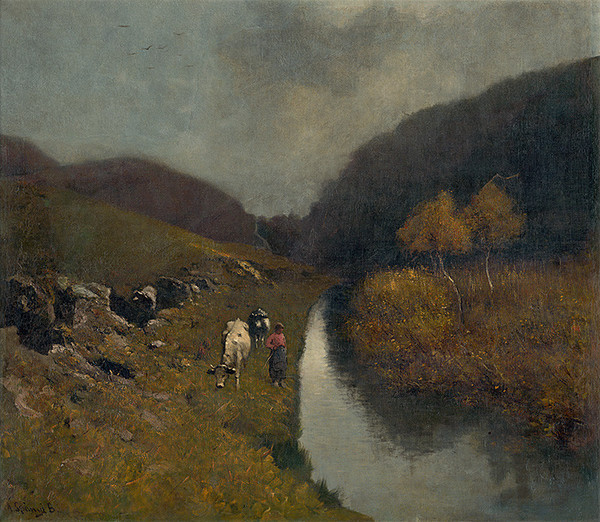 Béla Spányi. Krajina s kravami. 1880-1900. Východoslovenská galéria, VSG